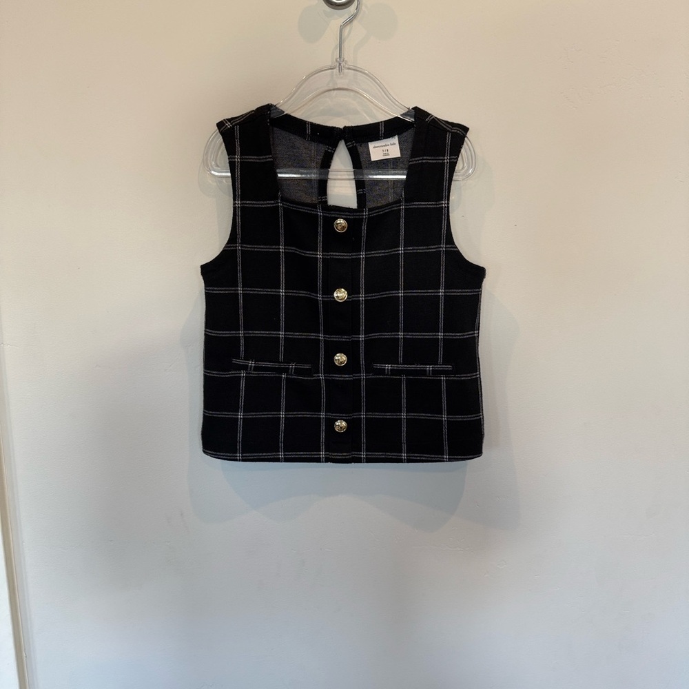 EUC: Abercrombie Kids Black and White Checkered Vest and Pants